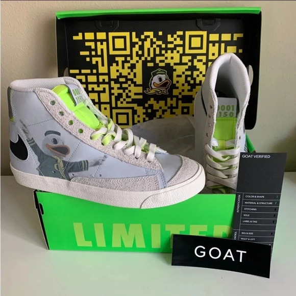 Nike Blazer ’77 Mid University of Oregon Ducks White Women 9 Men 7.5 NEW! RARE - Picture 1 of 9